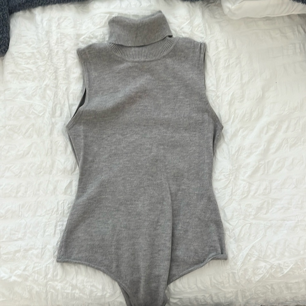 Grey Turtleneck Bodysuit